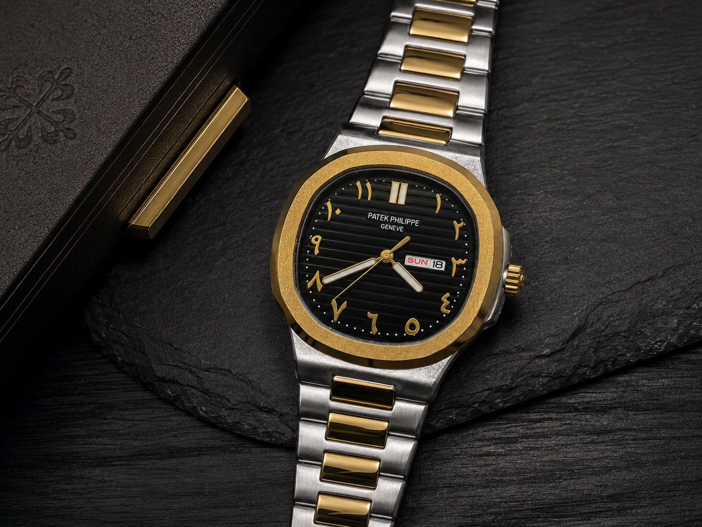 Patek Philippe Geneve Black Dial with Arabic Numerals