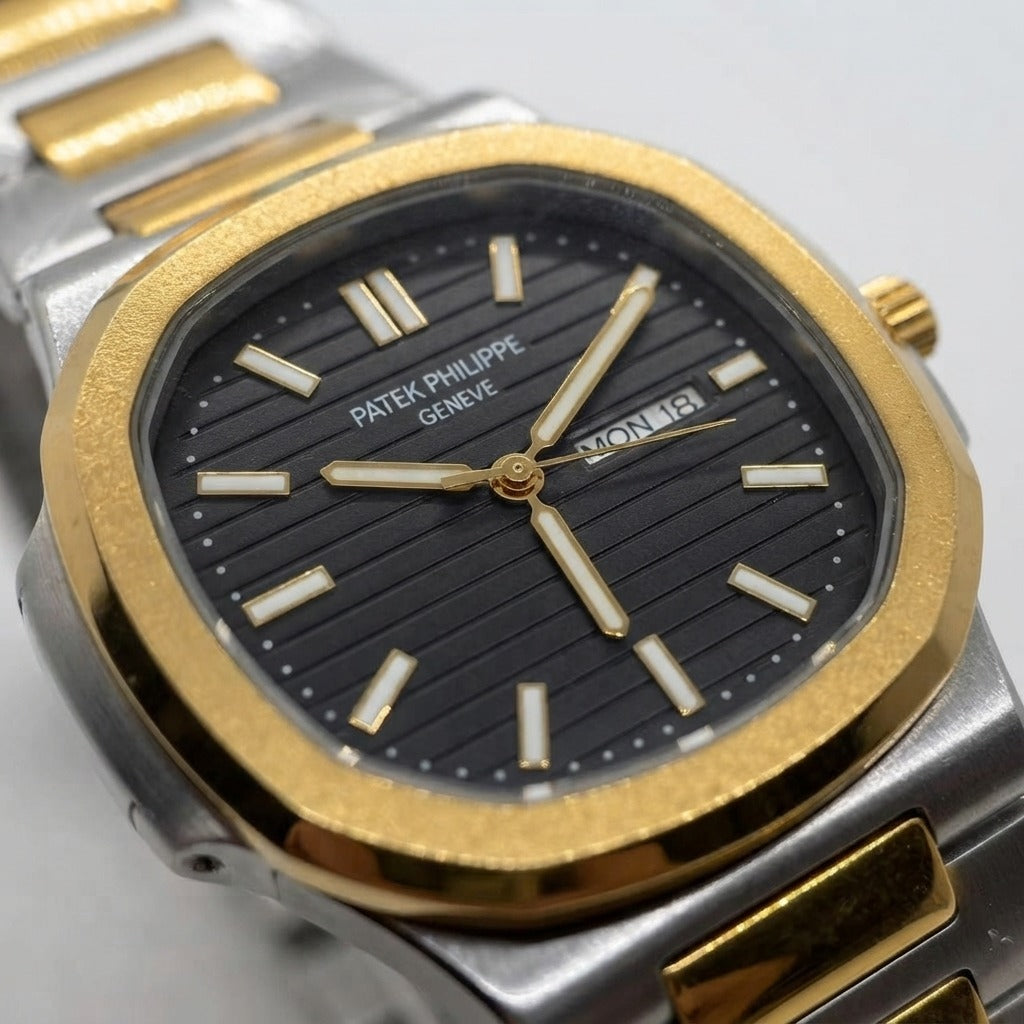 Patek Philippe Geneve Dual Tone with Black Dial
