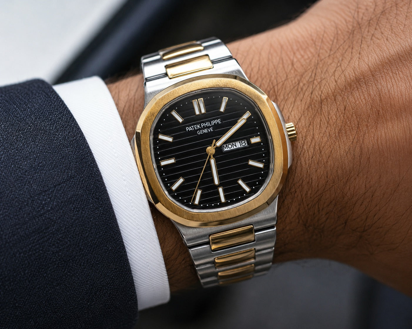 Patek Philippe Geneve Dual Tone with Black Dial