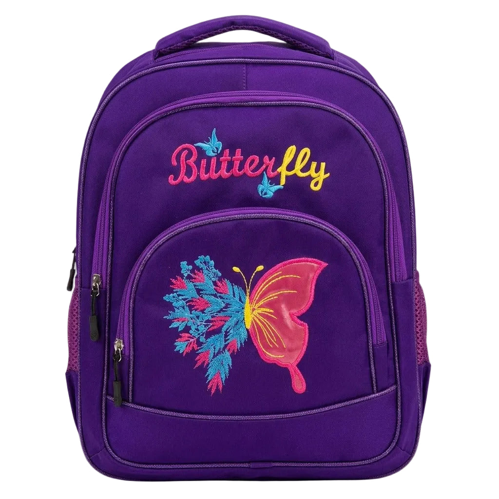 Purple Butterfly School Backpack for Girls