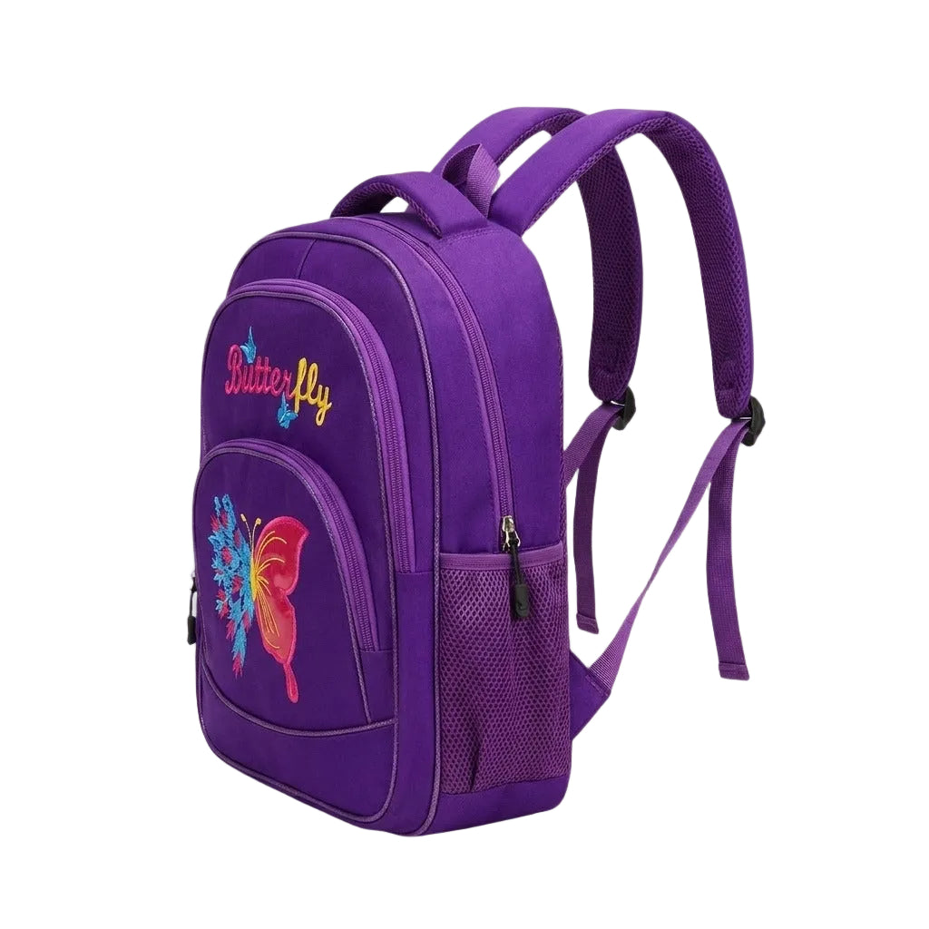 Purple Butterfly School Backpack for Girls