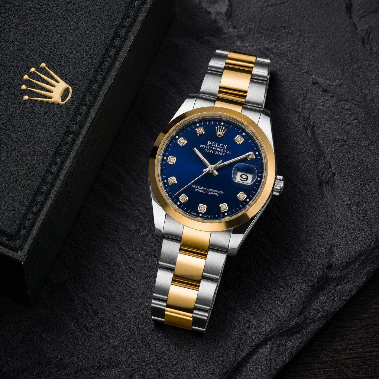 Rolex Datejust 36 Two-Tone Blue Diamond Dial Watch