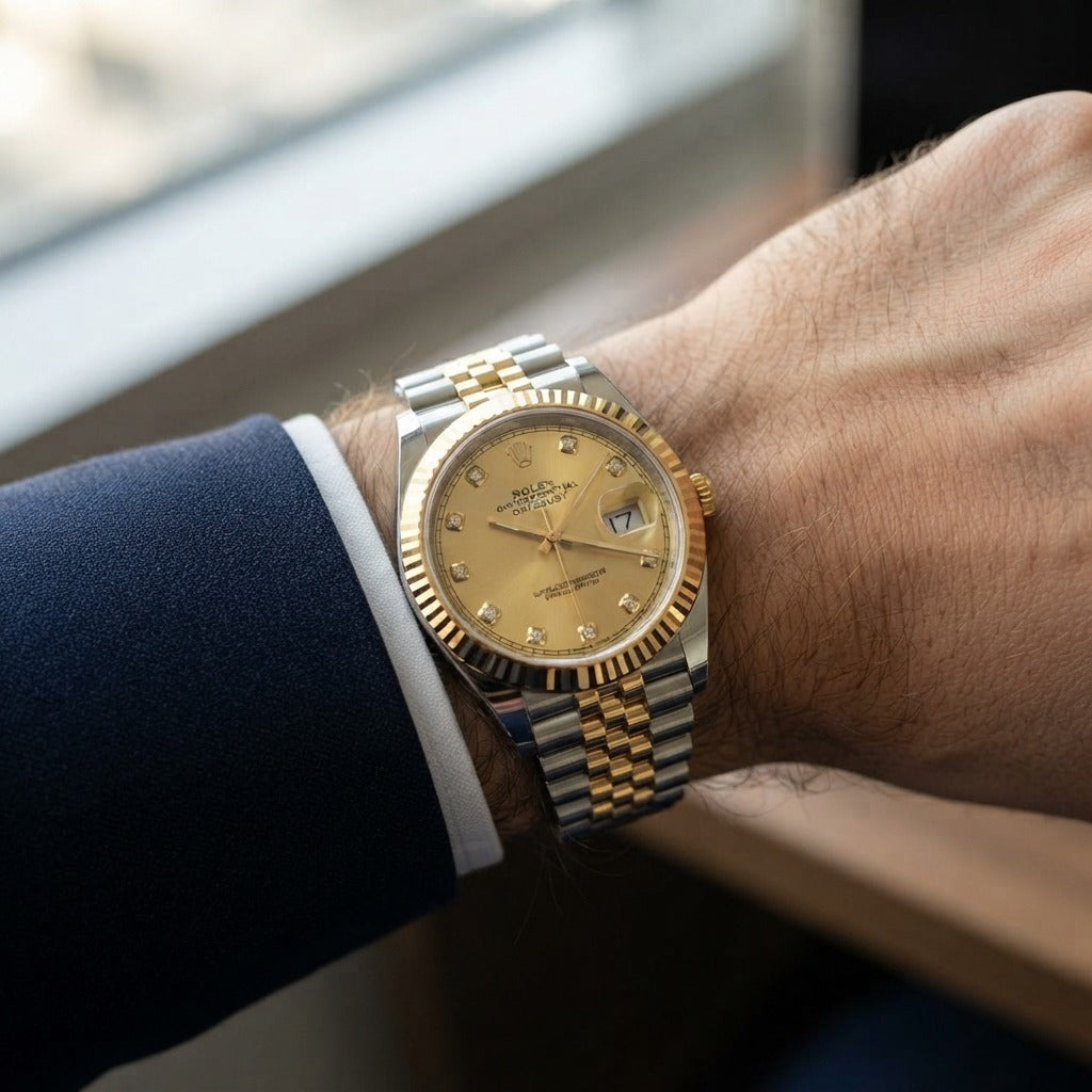 Rolex Datejust 41 Yellow Gold Champagne Diamond Dial