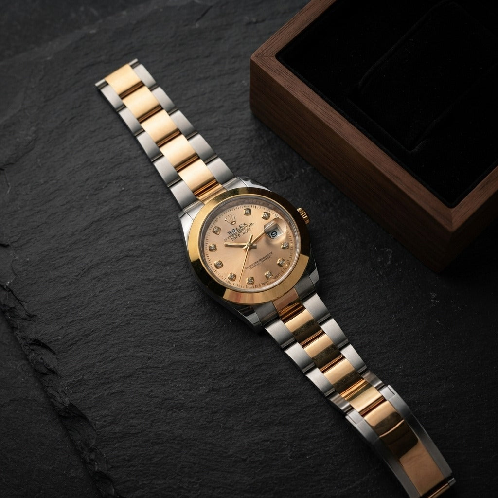 Rolex Datejust 41 with a Diamond-Set Champagne Dial