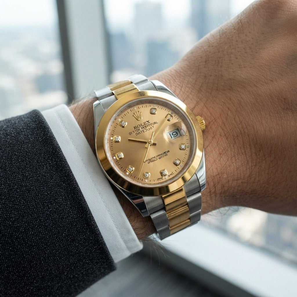 Rolex Datejust 41 with a Diamond-Set Champagne Dial
