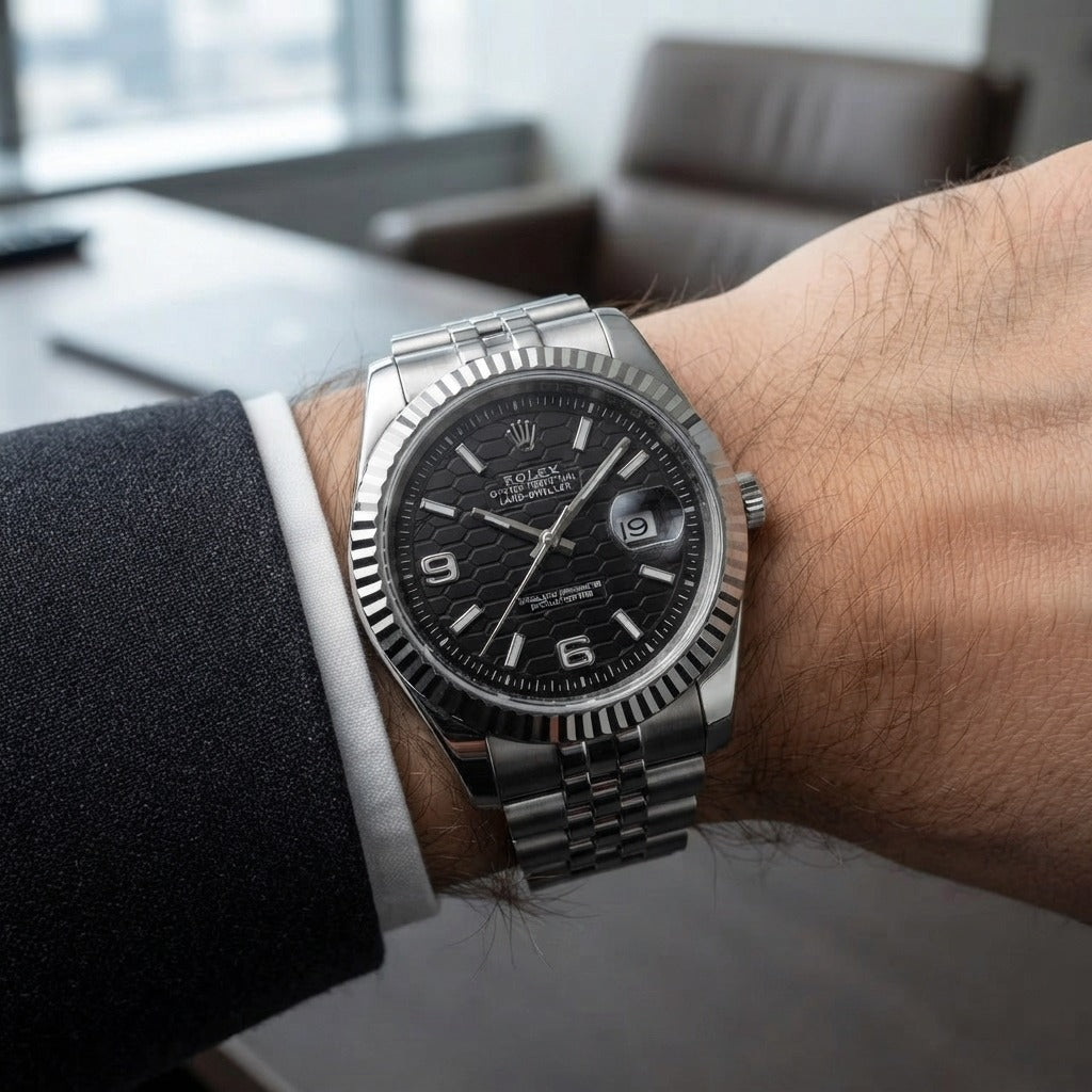 Rolex Land-Dweller Black Honeycomb Dial