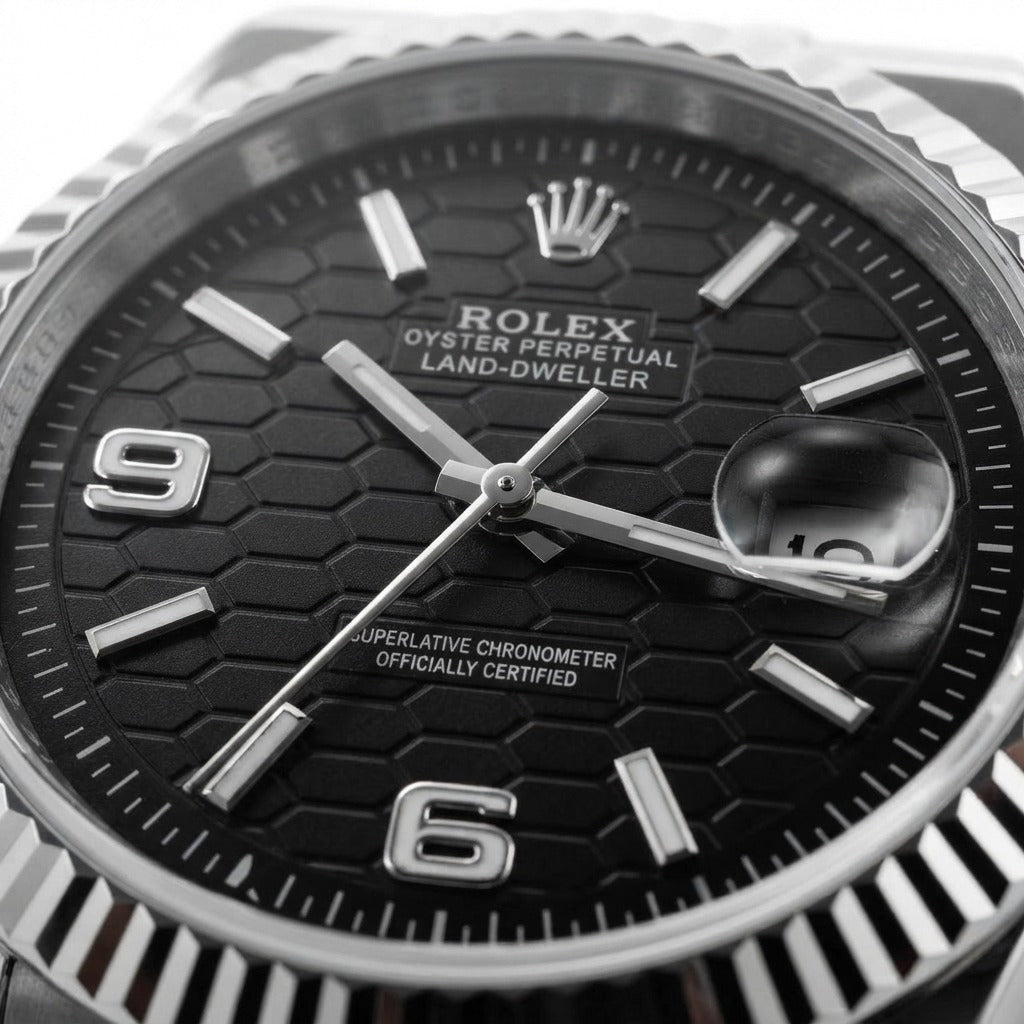 Rolex Land-Dweller Black Honeycomb Dial