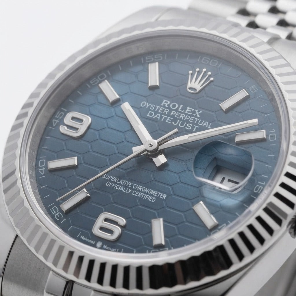 Rolex Land-Dweller Blue Honeycomb Dial