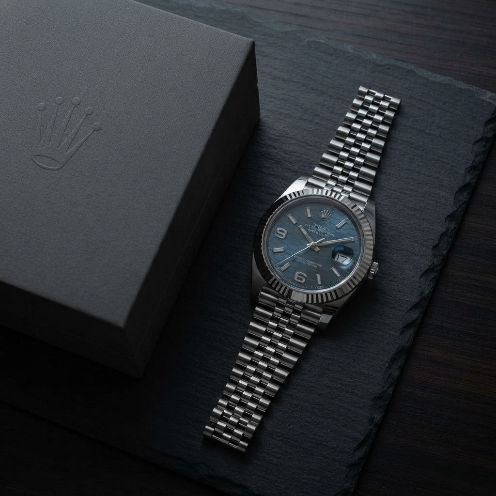 Rolex Land-Dweller Blue Honeycomb Dial