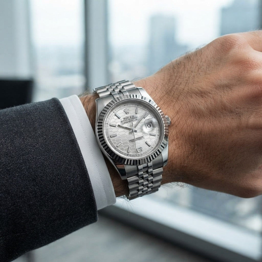 Rolex Land-Dweller White Honeycomb Dial