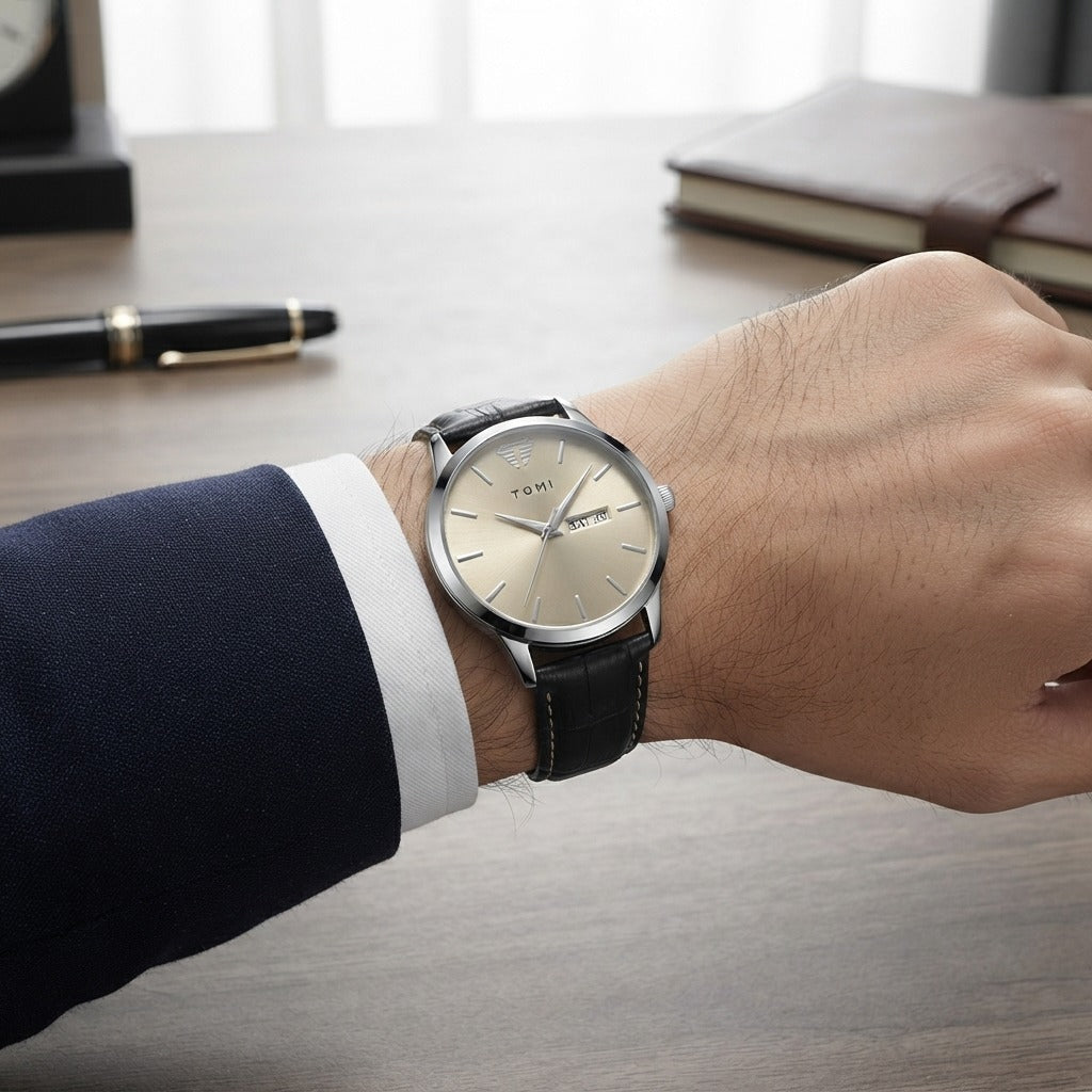 TOMI T-045 Champagne-Coloured Dial Men's Watch