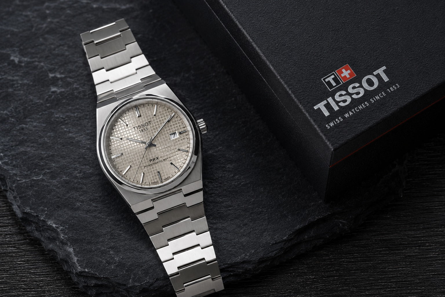 Tissot PRX Powermatic 80 Gray Waffle Dial